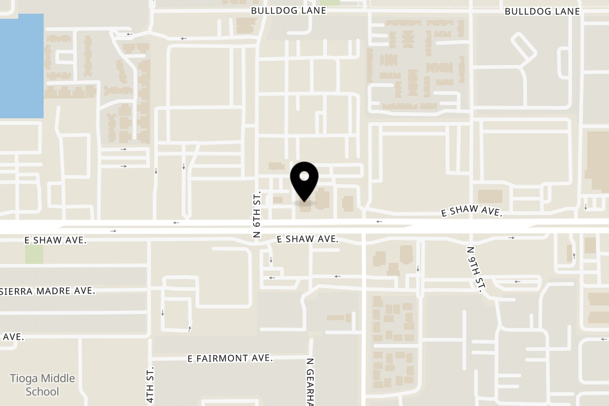 Map showing the location of A C Deli on 1440 E Shaw Ave in Fresno